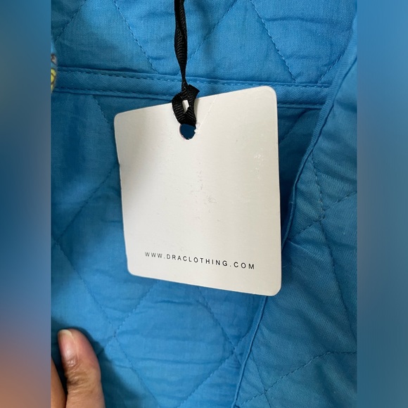 Small NWT Anthropologie DRA Los Angeles Floral Blue LIGHTWEIGHT Quilted Jacket - Picture 13 of 16
